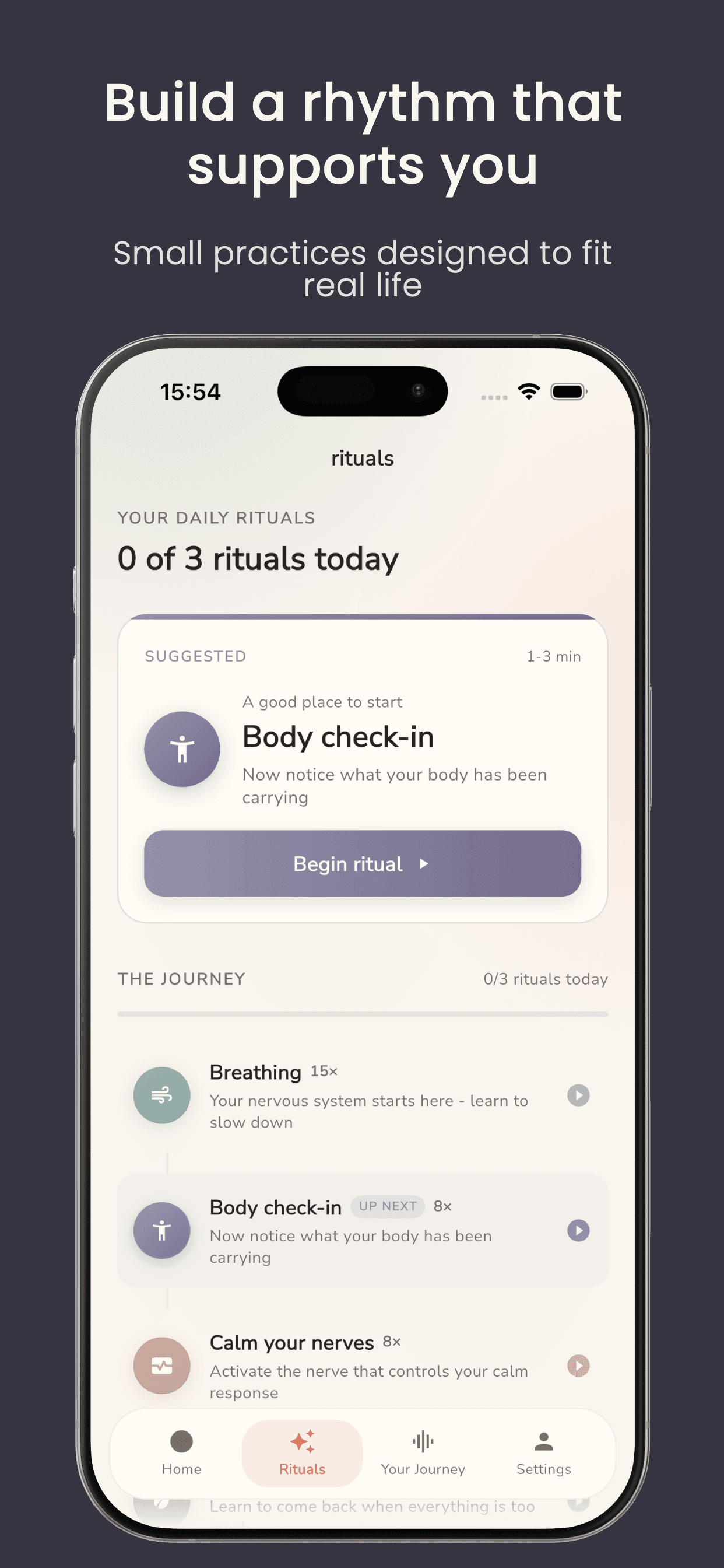 Exhale rituals: build a rhythm that supports you with small daily practices like breathing and body check-ins